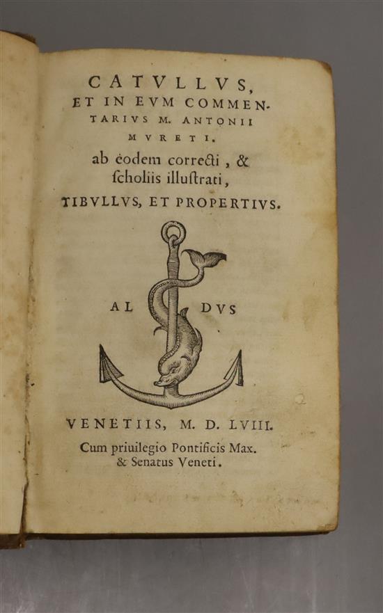 Four small volumes in Latin, 16th century and later, including Catullus et in eum Commentarius M. Antonii Mureti